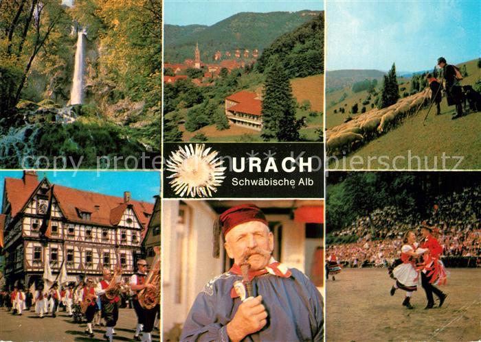 Bad Urach Wasserfall Volkstanz Fachwerk Kapelle