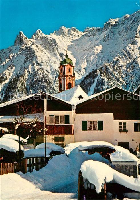 Mittenwald Bayern Karwendel Kirchenpartie