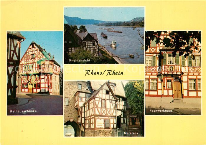 Rhens Rheinpartie Fachwerk Malereck Rathausschaenke