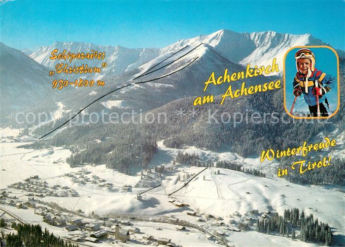 Achenkirch am Achensee Fliegeraufnahme Skigebiet