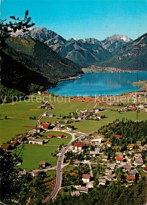 Maurach Achensee Fliegeraufnahme mit Pertisau und Karwendelgebirge