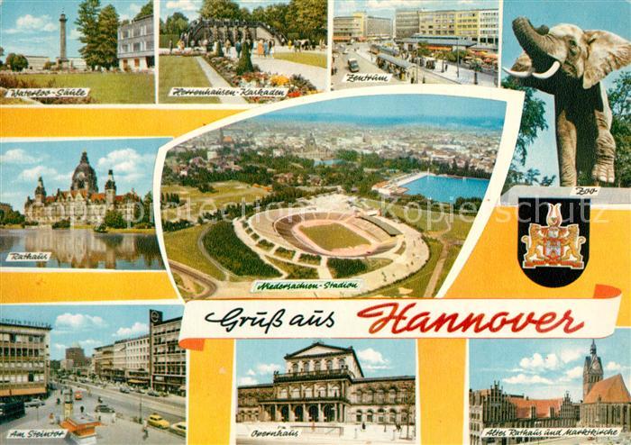 Hannover Waterloo Saeule Kaskaden Zentrum Zooelefant Rathaus Niedersachsen Stadi