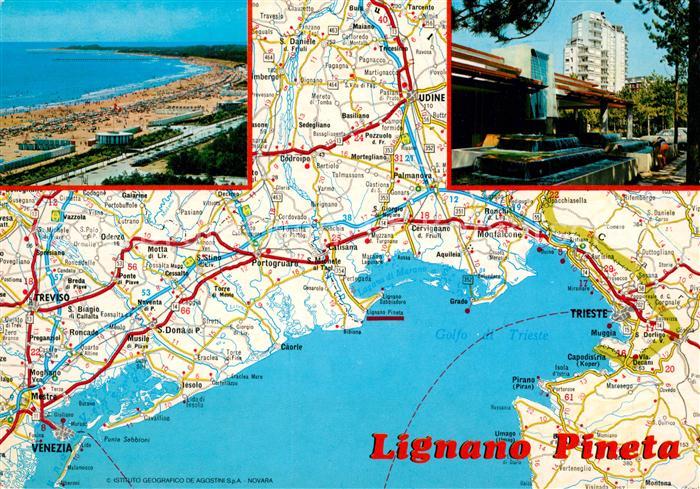 Lignano Pineta Strand Gebietskarte