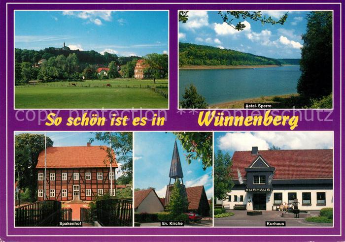 Wuennenberg Panorama Aatal Sperre Spakenhof Ev Kirche Kurhaus