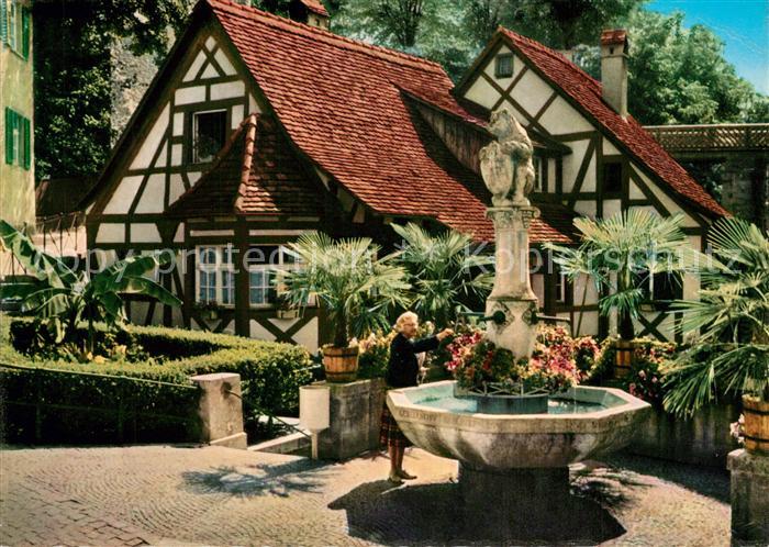 Meersburg Bodensee Baerenbrunnen in der Steigstrasse