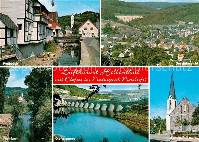 Hellenthal Eifel Prethbach Panorama Oleftalsperre Kath Kirche