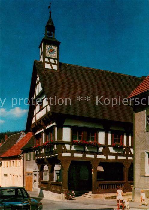 Muehlheim Donau Rathaus mit offener Saeulenhalle