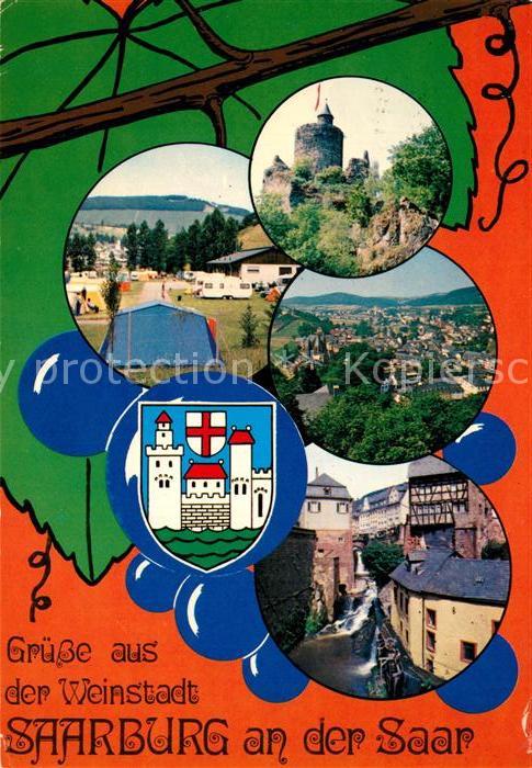 Saarburg Saar Camping Schloss Panorama Saarpartie