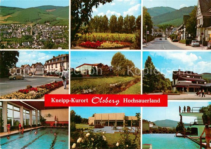 Olsberg Sauerland Panorama Park Strassenpartien Hallen und Freibad