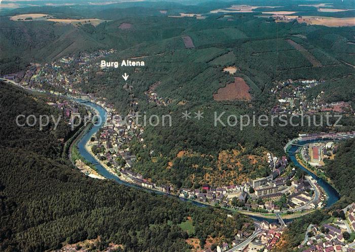 Altena Lenne Fliegeraufnahme mit Burg Altena