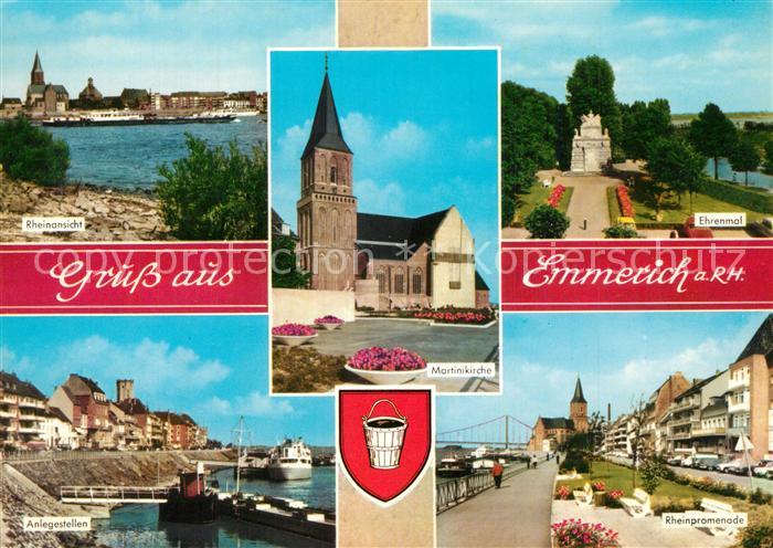 Emmerich Rhein Rheinansicht Martinikirche Ehrenmal Anlegestellen Rheinpromenade