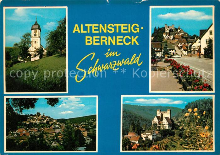 Berneck Altensteig Kirche Strassenpartie Panorama Schloss
