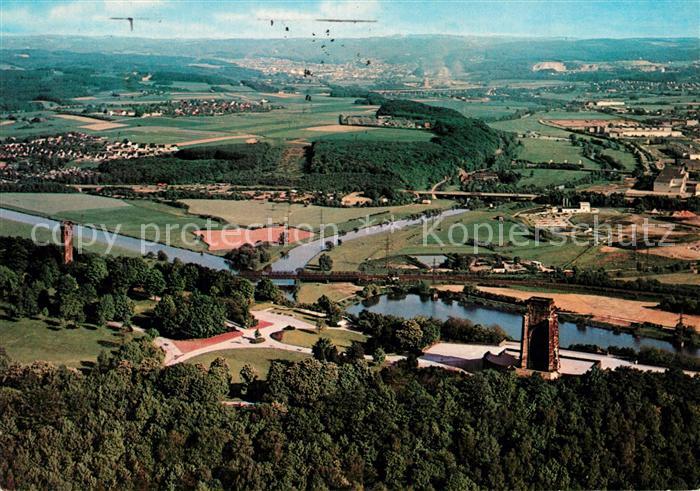 Hohensyburg Vincketurm und Ruhrtal mit Zusammenfluss von Ruhr und Leine Fliegera