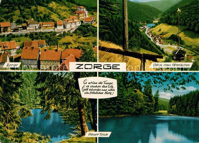 Zorge Ortsansicht Blick vom Pferdchen Neuer Teich