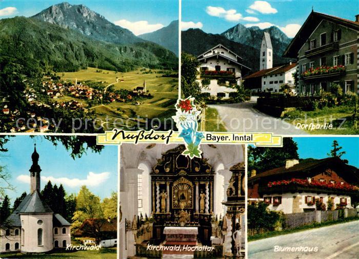 Nussdorf Inn Kirchwald Hochaltar Blumenhaus Dorfpartie Panorama