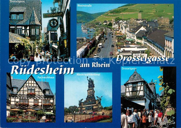 Ruedesheim Rhein Drosselgasse Niederwalddenkmal Fachwerkhaus