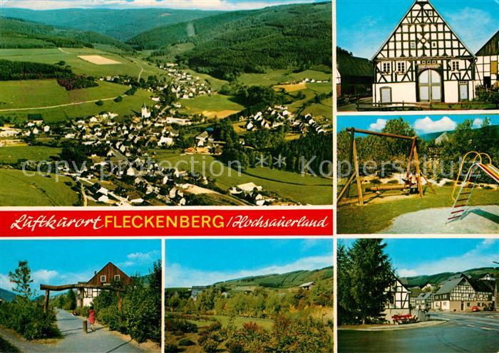 Fleckenberg Panorama Fachwerkhaeuser Spielplatz