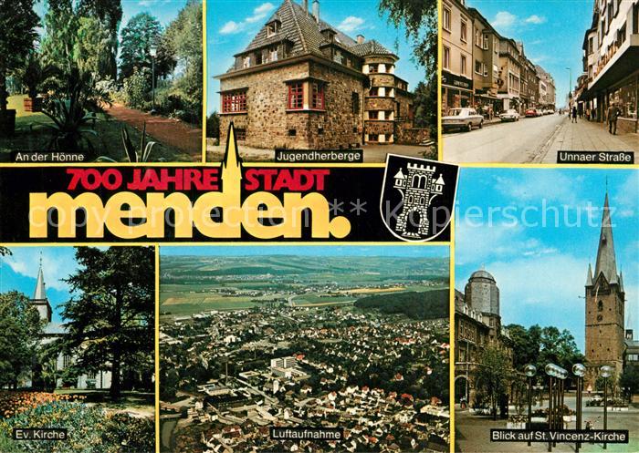 Menden Sauerland St. Vincenz-Kirche Unnaer Strasse Fliegeraufnahme