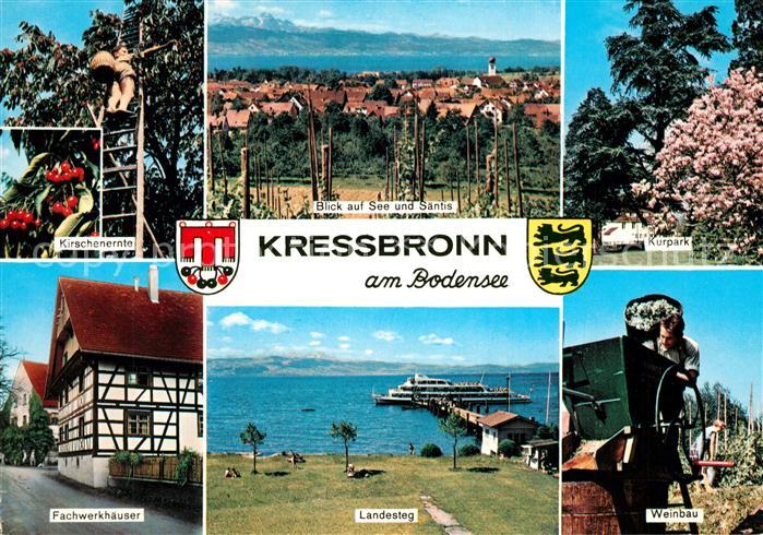 Kressbronn Bodensee Kurpark Weinbau Landesteg Fachwerkhaeuser