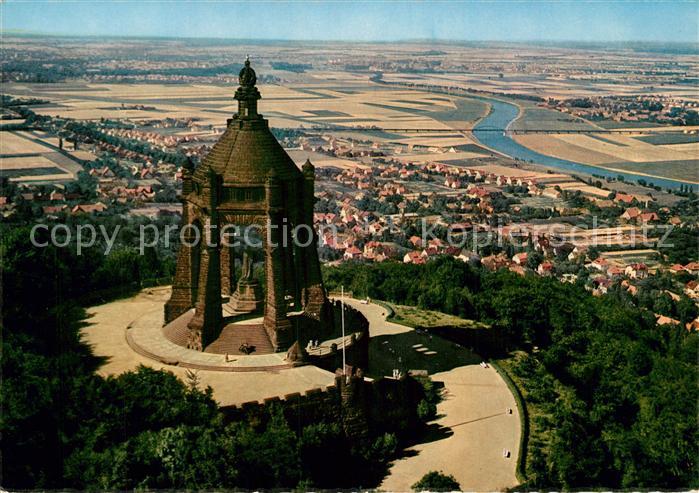 Porta Westfalica Fliegeraufnahme Kaiser-Wilhelm-Denkmal