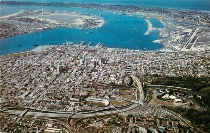 San Diego California Aerial view with Coronado North Island Point Loma