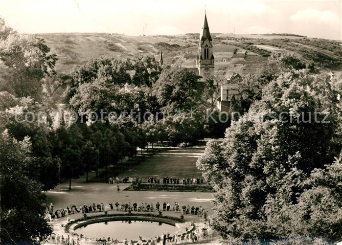 Bad Neuenahr-Ahrweiler Panorama Blick ueber den Kurpark Kirche