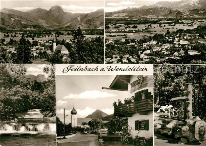 Bad Feilnbach Gesamtansicht mit Alpenpanorama Wendelstein Mangfallgebirge Wasser