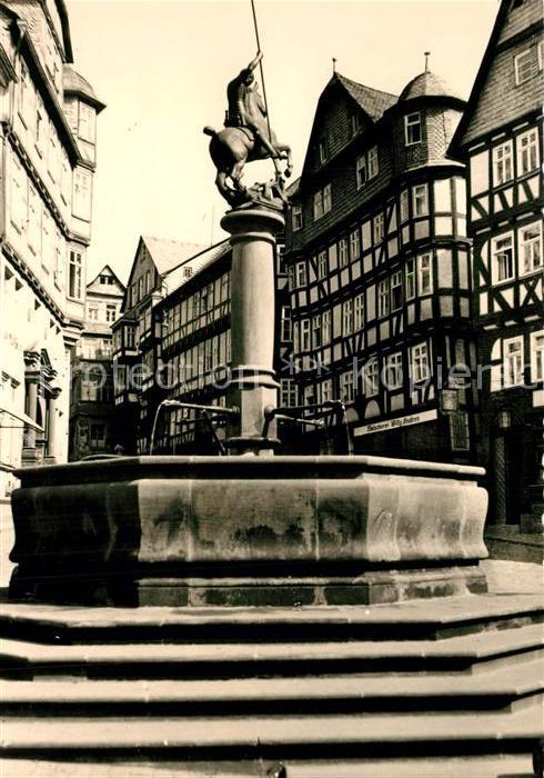 Marburg Lahn Marktbrunnen Fachwerkhaeuser Altstadt