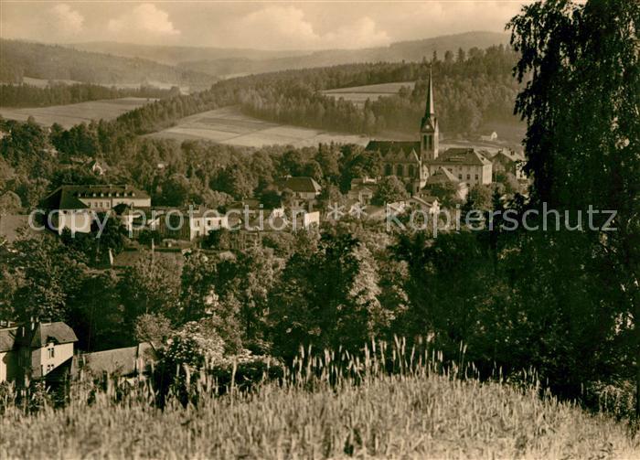 Bad Elster Ortsansicht mit Kirche Landschaftspanorama