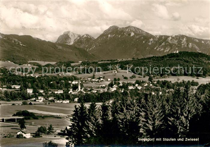 Siegsdorf Oberbayern Panorama Luftkurort mit Staufen und Zwiesel Bregenzerwald