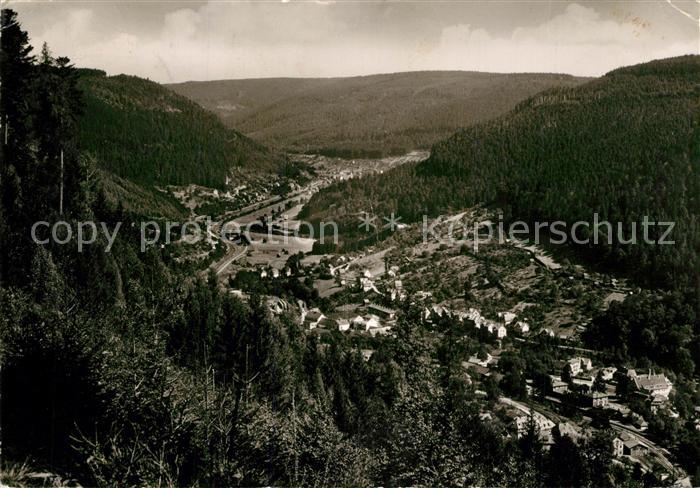 Bad Wildbad Panorama Blick vom Sommerberg ins Enztal Schwarzwald