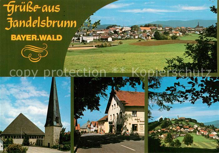 Jandelsbrunn Panorama Ortsmotiv mit Kirche Strassenpartie