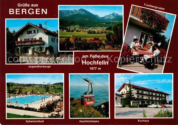 Bergen Chiemgau Jugendherberge Freibad Hochfellnbahn Kurhaus Trachtengruppe Land