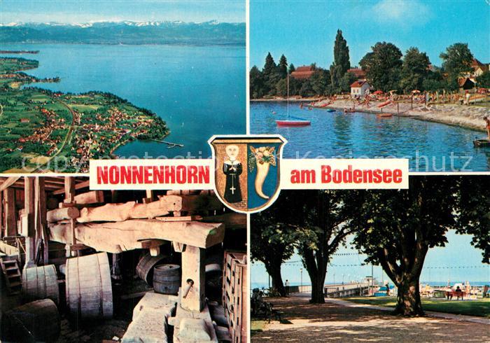 Nonnenhorn Badestrand Promenade Anleger Alpenpanorama Fliegeraufnahme