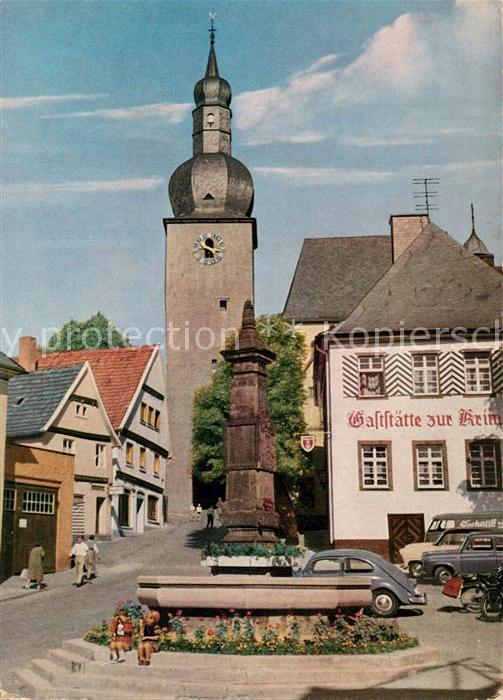 Arnsberg Westfalen Partie am Glockenturm Brunnen Gaststaette