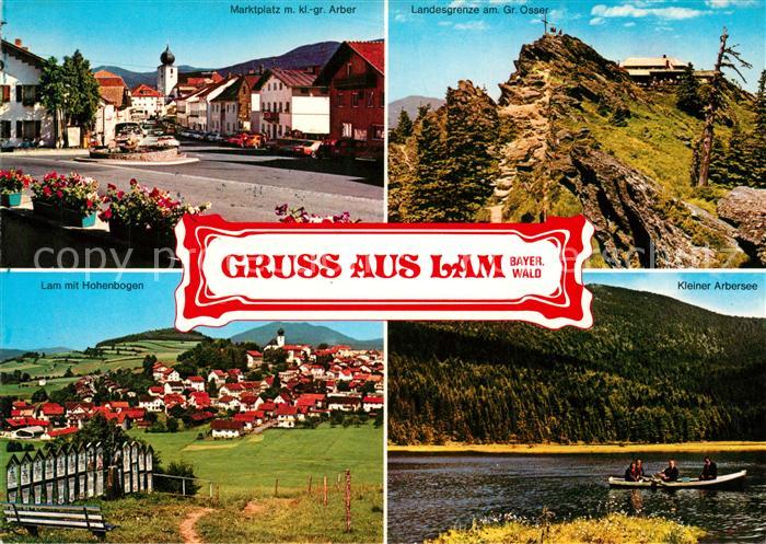 Lam Oberpfalz Marktplatz Blick zum Arber Landesgrenze Grosser Osser Arbersee Hoh