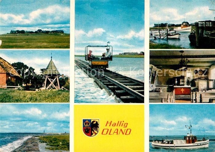 Hallig Oland Panorama Hafen Lorendamm Glockenturm Fischkutter Kueste