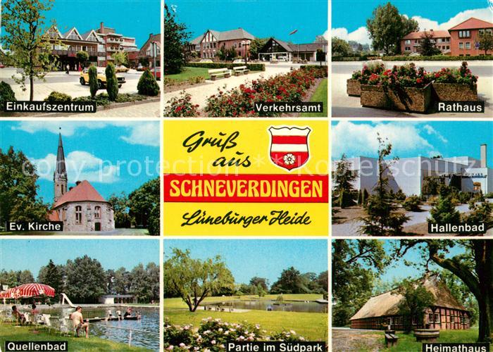 Schneverdingen Einkaufszentrum Kirche Quellenbad Verkehrsamt Rathaus Hallenbad H