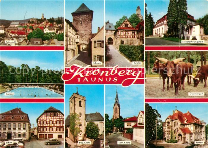 Kronberg Taunus Teilansicht Eichentor Burgtor Erholungsheim Tierpark Rathaus Kir