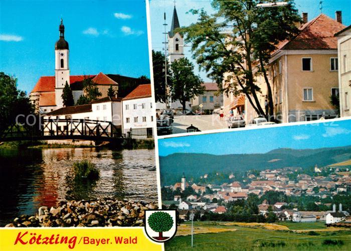 Koetzting Partie am Regen Motiv mit Kirche Landschaftspanorama