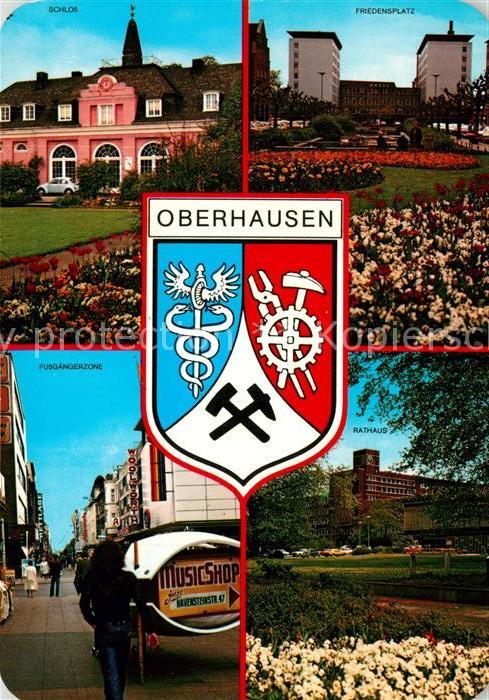 Oberhausen Schloss Friedensplatz Fussgaengerzone Rathaus Wappen