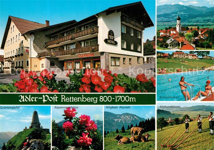 Rettenberg Oberallgaeu Hotel Gasthof Adler Post Alpenblick Alphornblaeser Alpenr