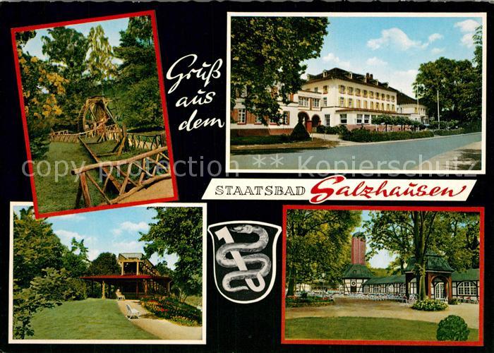 Bad Salzhausen Wasserrad Kurhotel Kurpark Restaurant Gradierwerk