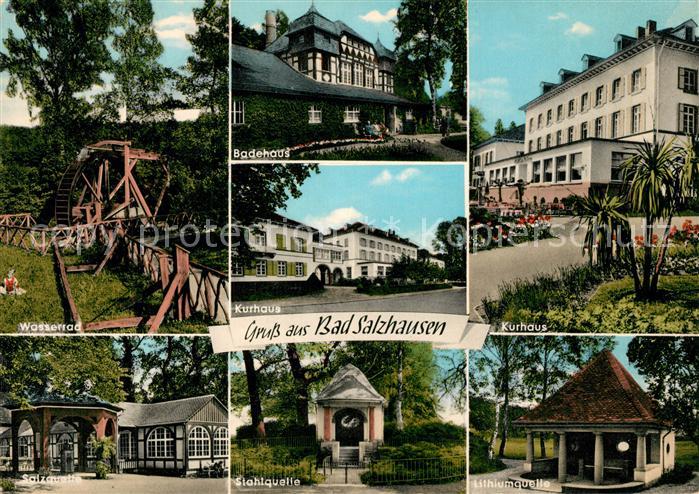 Bad Salzhausen Wasserrad Salzquelle Badehaus Kurhaus Stahlquelle Lithiumquelle