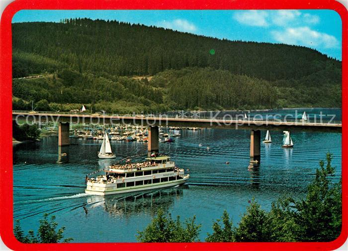 Olpe Biggesee Westfalens groesste Talsperre Bruecke Fahrgastschiff