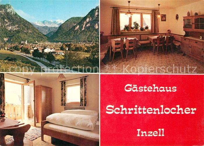 Inzell Gesamtansicht mit Alpenpanorama Gaestehaus Schrittenlocher