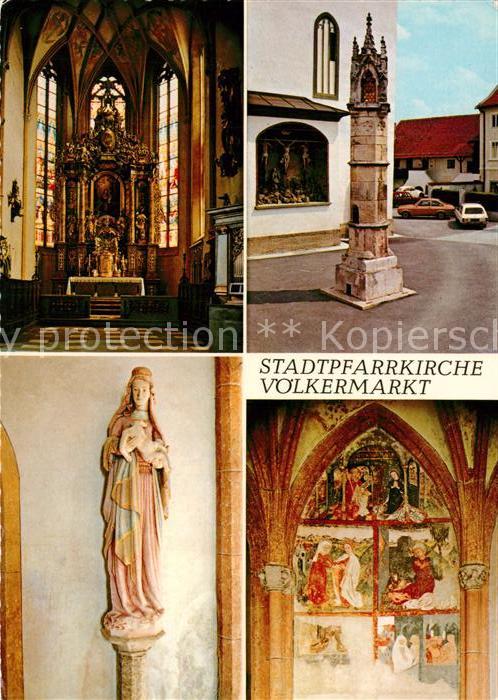 Voelkermarkt Stadtpfarrkirche Gotische Wandmalereien Lichtsaeule