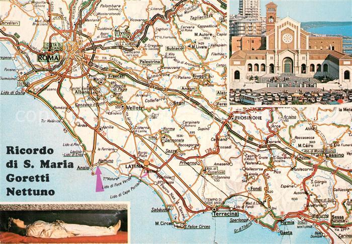Nettuno Ricordo di Santa Maria Goretti Chiesa Landkarte