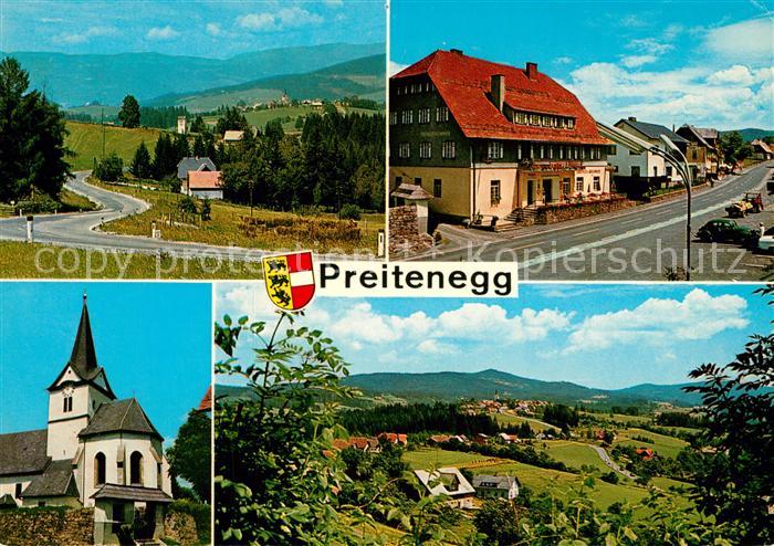Preitenegg Panorama Luftkurort an der Packer Hoehenstrasse Kirche Hotel Gasthof