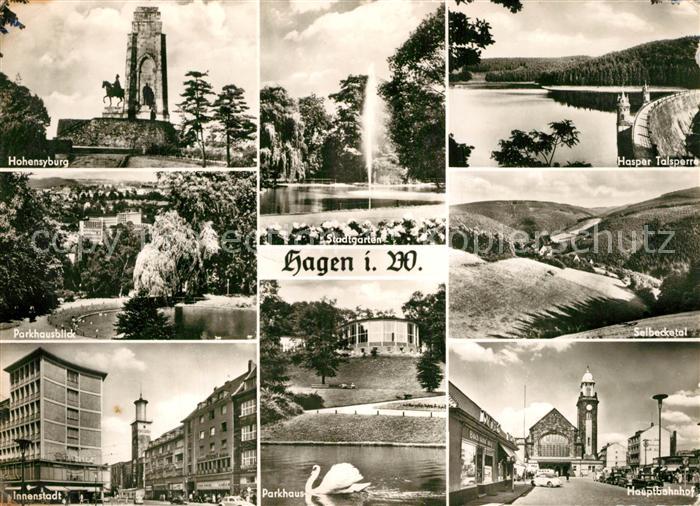 Hagen Westfalen Hohensyburg Park Innenstadt Stadtgarten Parkhaus Schwanenteich H